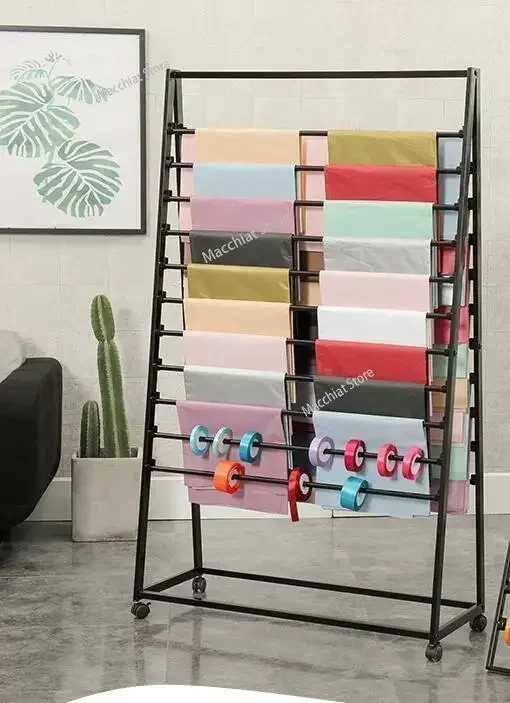 Brand new ribbon storage rack flower wrapping paper  florist material  fabric display 5