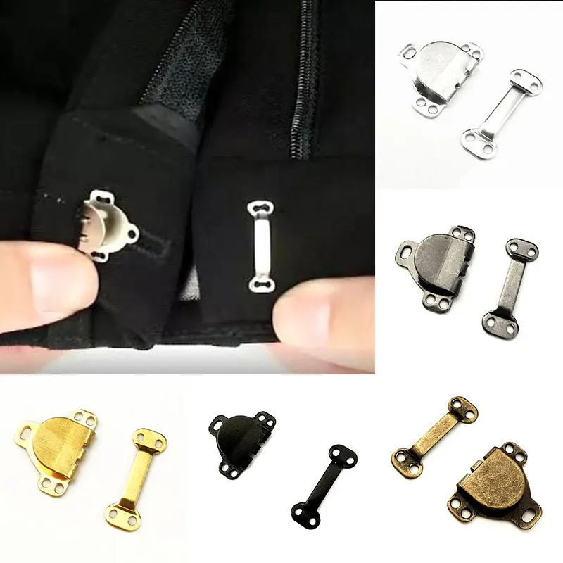 10 Sets Button Sewing Hook Brass Hooks Trouser Fasteners Bar Clothing  Wrought Iron Clips Skirt - AliExpress