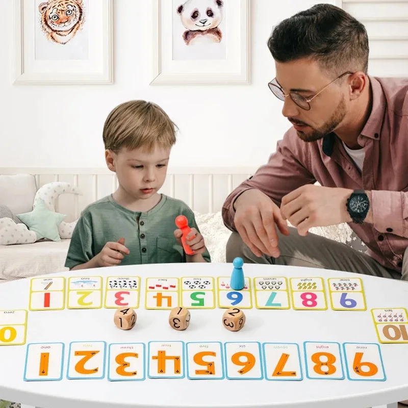 Kids Montessori Math Toys, Color Cognitive Matching Clip Beads Toys, Interactive Board Games, Puzzle Toys For Boys & Girls 5