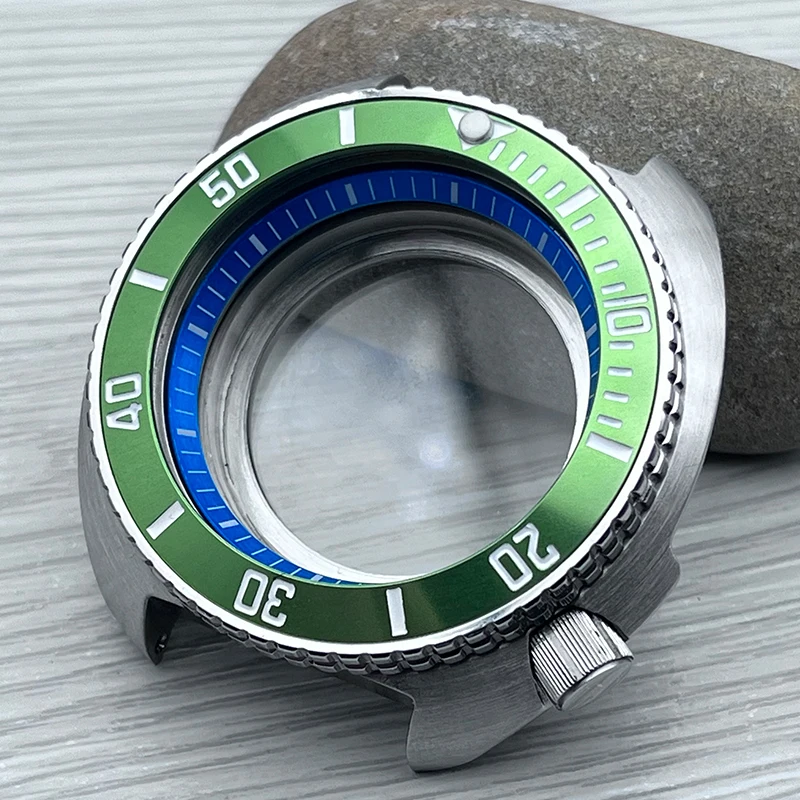 Mod 44Mm Turtle Watch Case Fashion Bezel Fit Seiko Skx 6105 6309 Turtle Per Nh35 Nh36 7 S26 Movimento Automatico Parti Di Riparazione Dell'Orologio