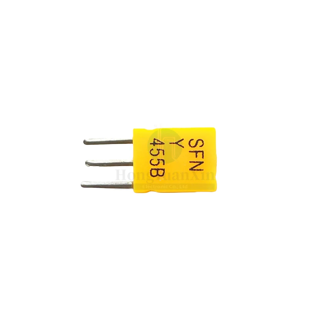 50pcs/ 455B ceramic crystal oscillator SFN455B 455KHZ in-line 3-pin filter DIP-3P genuine