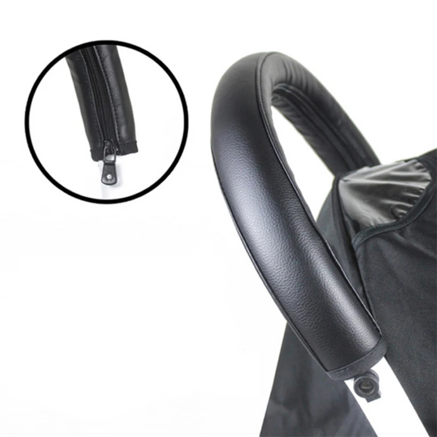 Stroller Handle Covers Pram Armrest PU Leather Zipper Universal Protective Case Baby Stroller Accessories