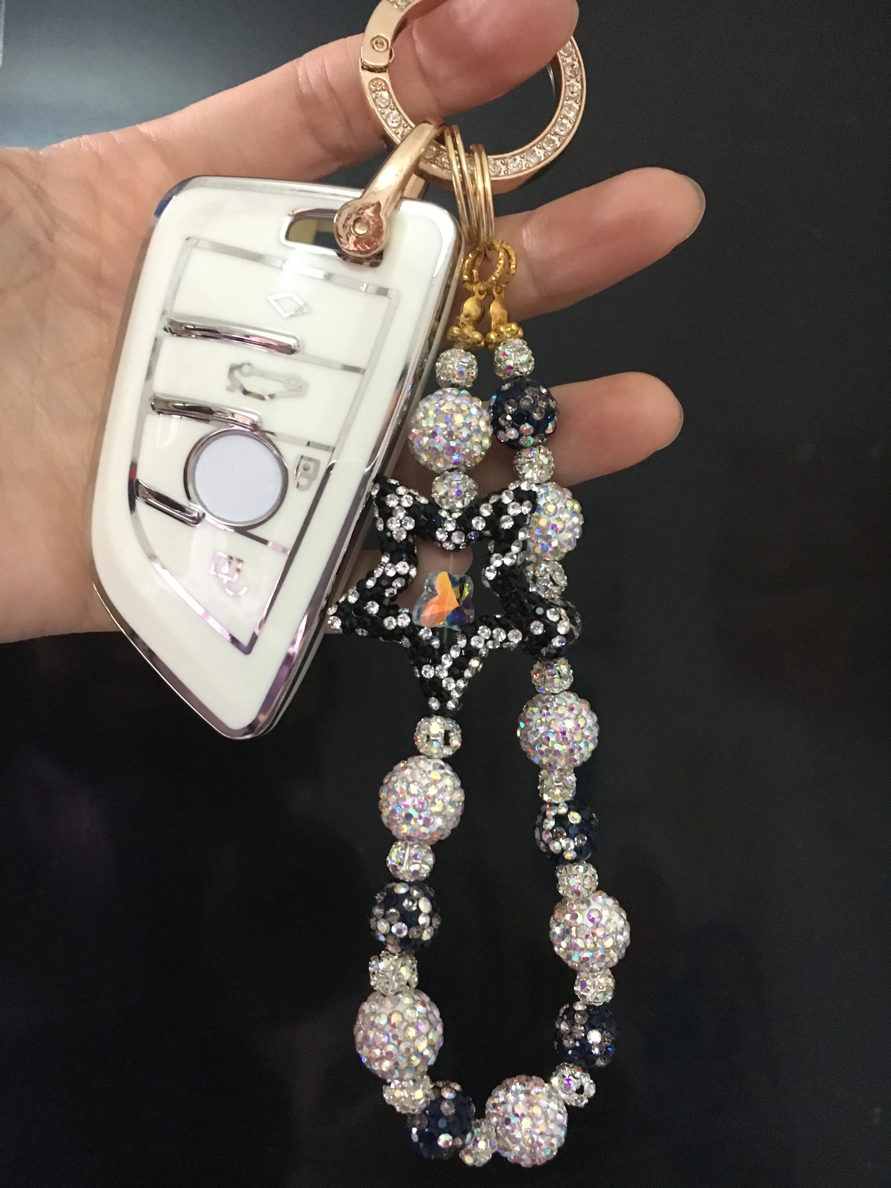 

Handmade beaded keychain Car Keyring for Women DIY Handmade Car Party Friend Gift