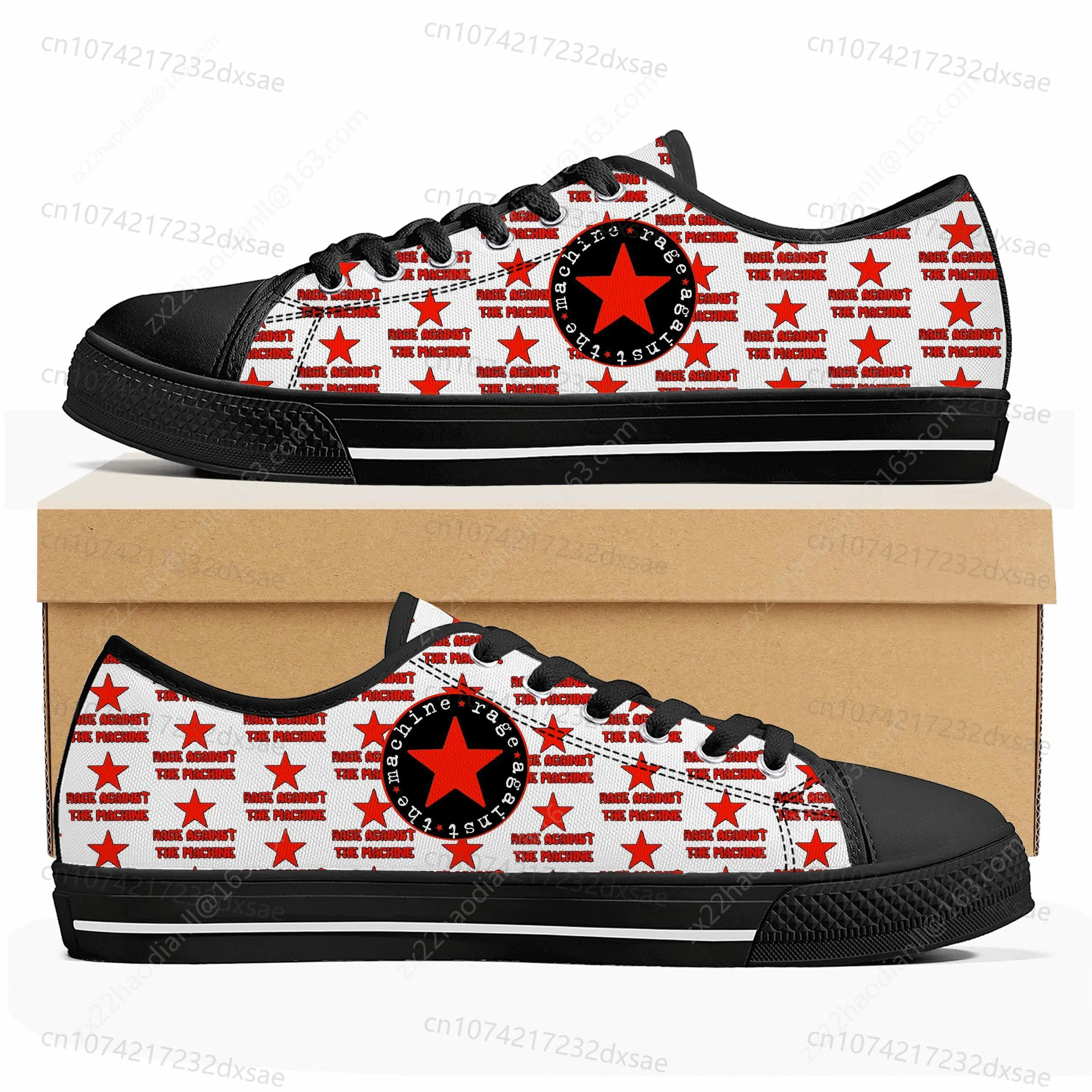 Rage Against The Machine Low Top High Quality Sneakers Mens Women Teenager Canvas Sneaker Casual Couple Shoes Custom Shoes
