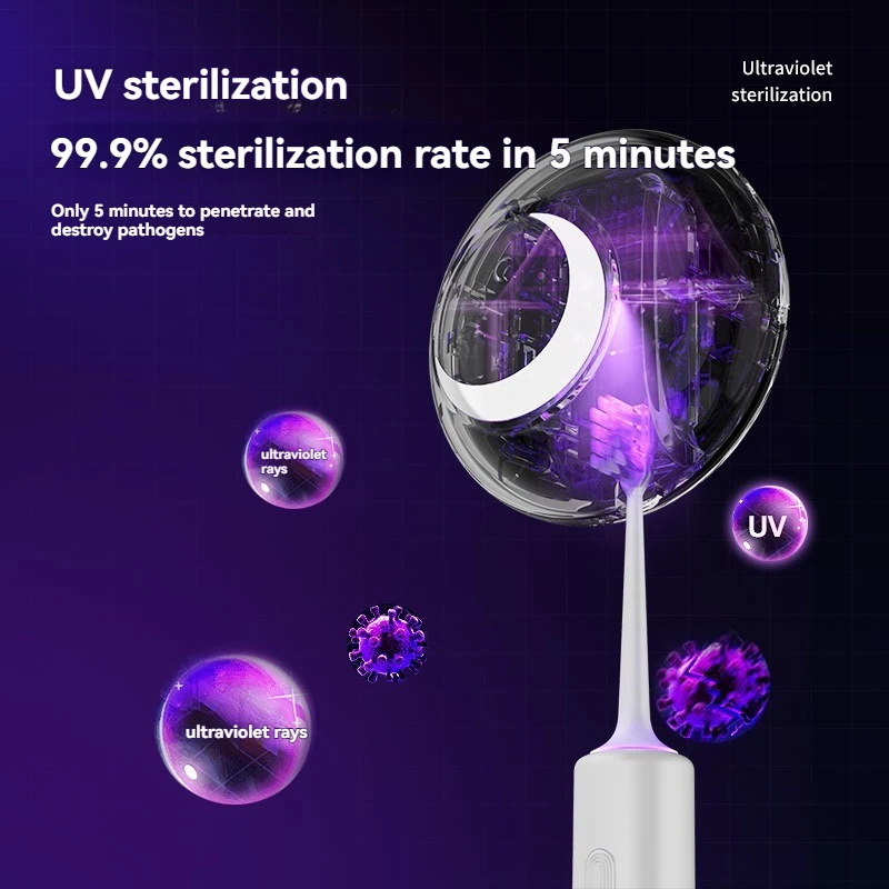New Home Toothbrush Cleaning, Disinfection, Drying Device UV Charging Sterilization Toothbrush Holder Non Punching Sterilizer