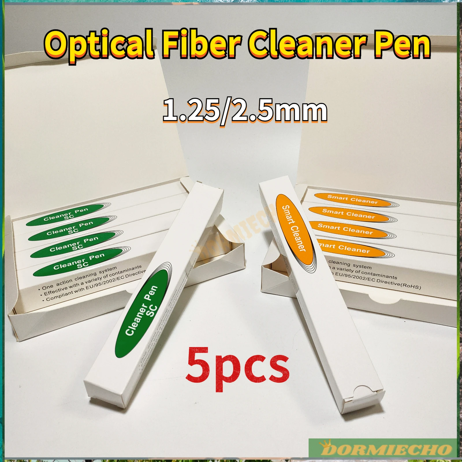 Promozione 5 Pezzi 1.25Mm 2.5Mm Penna Detergente Per Fibra Ottica Con Un Clic Per Connettori Adattatori E Puntali 800 Volte Pulizia Lc Sc