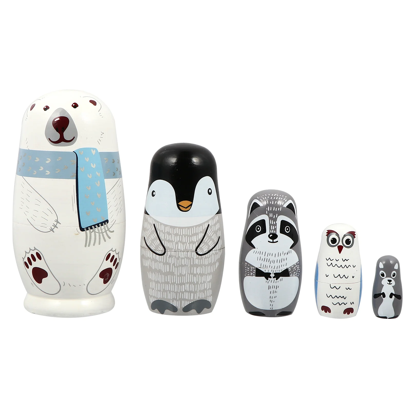 

Russian Handmade Wooden Panda Nesting Dolls Matryoshka Toy Children Gift Desktop Accessory