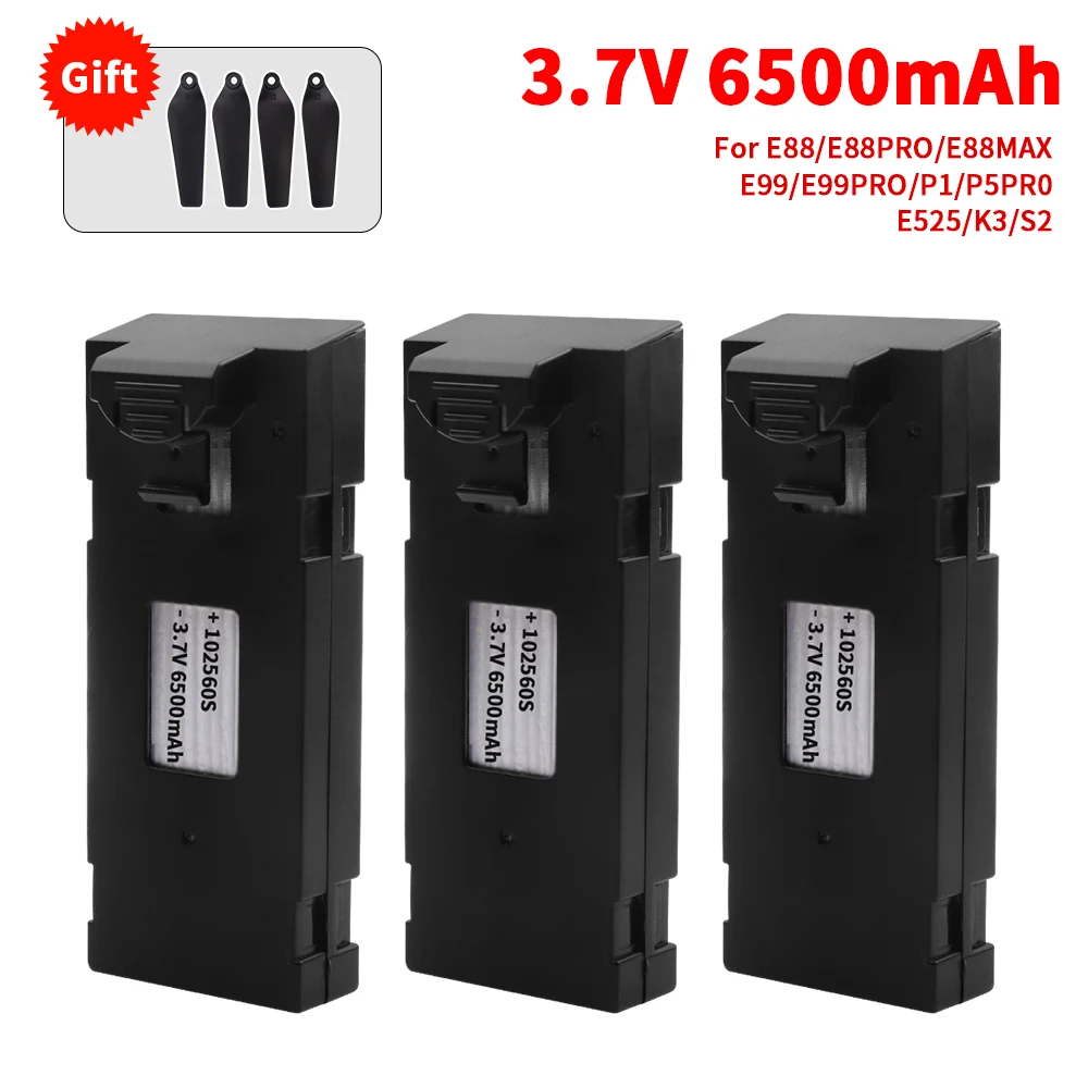 3.7V 6500Mah RC Drone Battery Accessory For E88 E88PRO E99 P1 K3 LsE525 E525 PRO Mini Uav Drone Battery Special Rc Parts power tool battery rechargeable lithium batteries rechargeable nickel zinc batteries rechargeable nickel metal hydride batteries disposable alkaline batteries