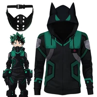 Anime My Hero Cosplay Academia Midoriya Izuku Cosplay Mask Hoodie Men Costume Roleplay Fantasia Halloween Carnival Cloth Jacket