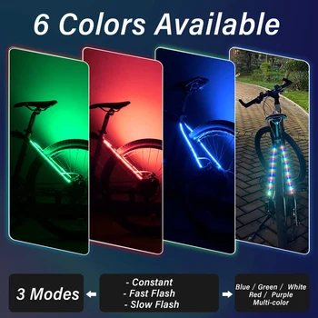 LED Strip Lights Bike Scooter Skateboard Cycling Safety Decorative Bicycle Taillight MTB Road Bike Rear Lamp Accessories 6