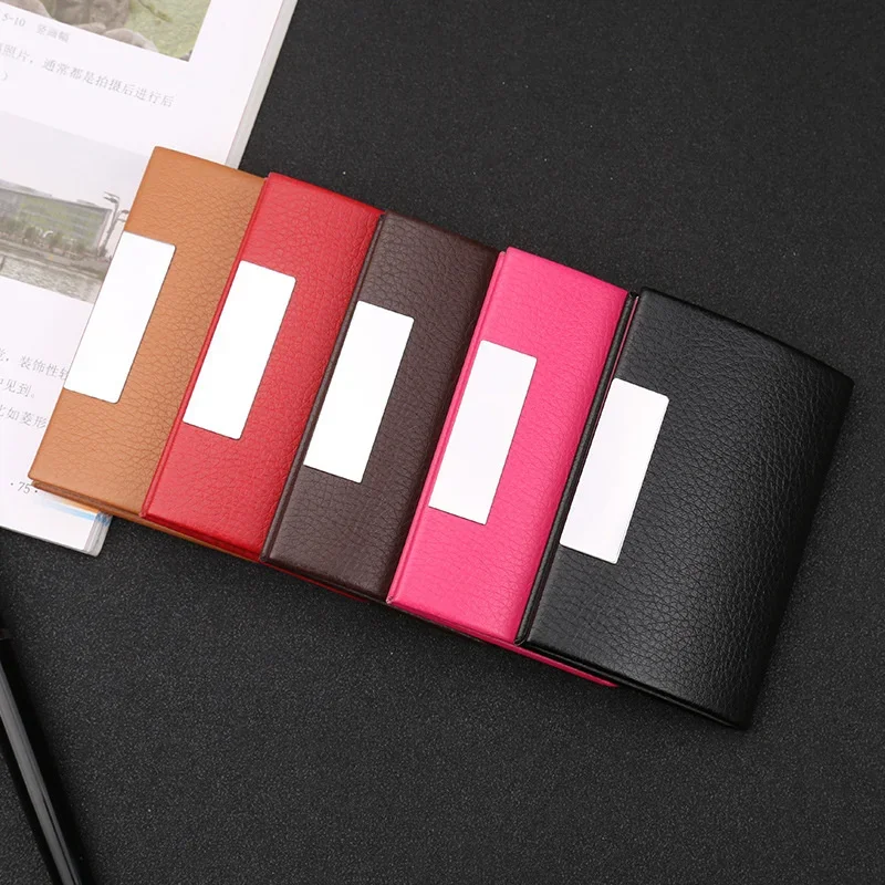 Laser Engraved LOGO Luxury Aluminum PU Men's Credit Card Business Card Holder Pocket Business RFID Wallet Travel Card Holder 4
