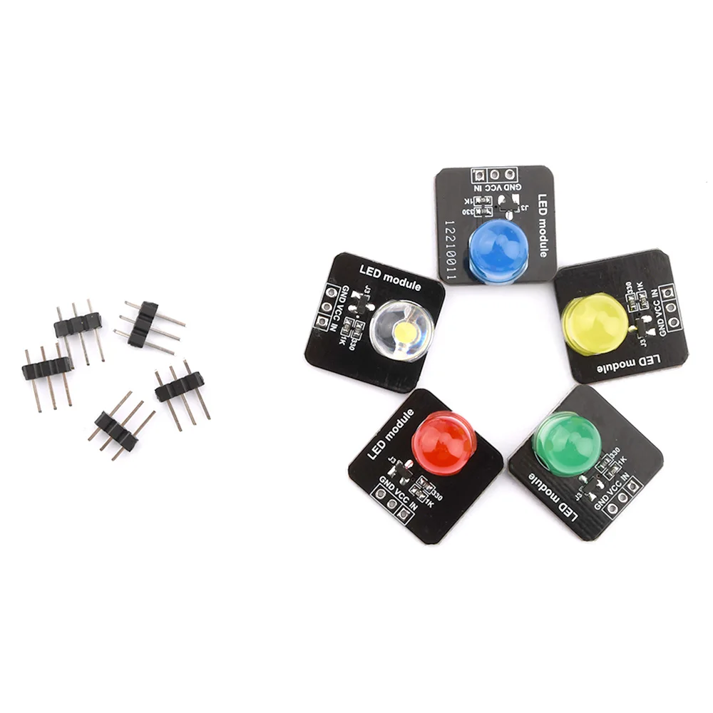 LED Module Luminous LED Light Sensor Indicator Light-emitting Module 3.3V-5V 10mm for Arduino Microcontroller Control