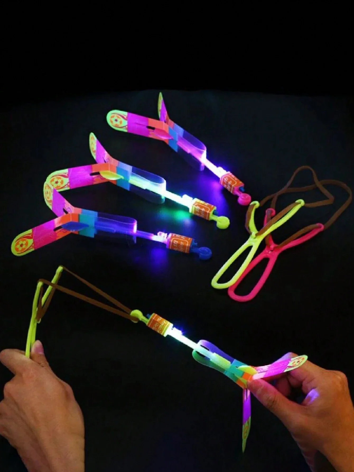 Glow-In-The-Dark Flying Rocket With LED Lights-Fun And Safe Slingshot Perfect For Parties, Birthdays, And Holidays