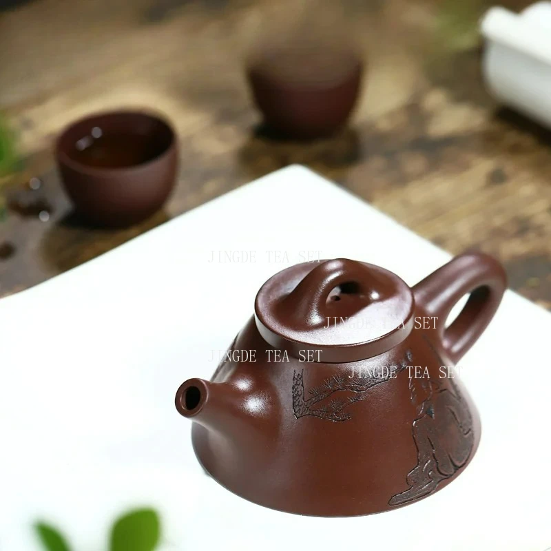 200ml Yixing Semi Handmade Purple Clay Teapot Chinese Style Raw Ore Vermilion Clay Kung Fu Tea Set Tea Infuser