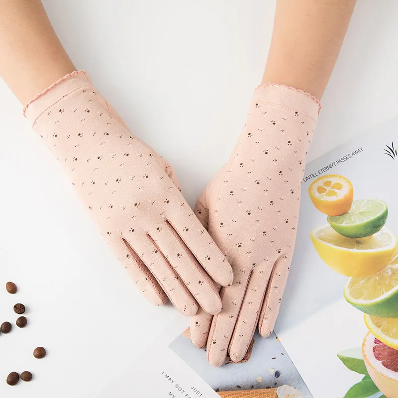 

Sunscreen Touch Screen Gloves Summer Women's Elegant Lace Fashion Ladies Breathable and UV Resistant Riding Mittens Ry*