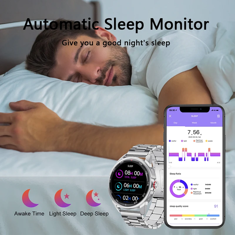 LIGE 2022 η ƿ Ʈ ġ AMOLED HD ũ ׻ ÷ ð 330mAh ƮϽ  Smartwatch
