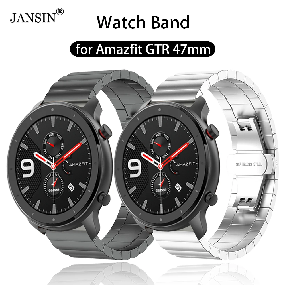 

Металлический ремешок из нержавеющей стали для Amazfit GTR, 47 мм, ремешок для часов, браслет для Huami Amazfit GTR 47 мм, браслет для телефона