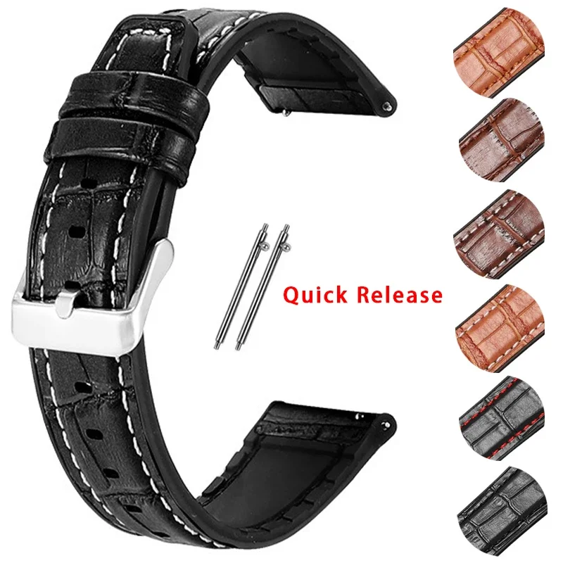 Waterproof Silicone Leather Sport Strap - Universal Replacement Wristband