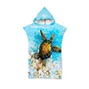 Microfiber Sea Turtle Printing Changing Robe Bath Towel Outdoor Hooded Beach Towel Poncho Women Swimming Diving Bathrobe Cloak 6
