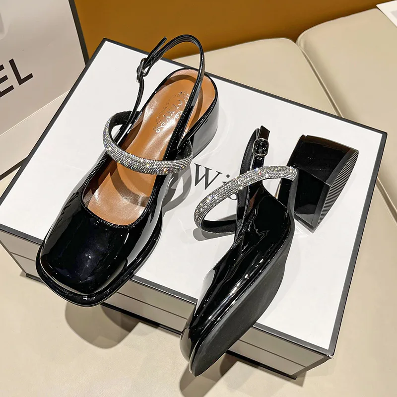 Women's Fashion Pointed Toe Pure Color Transparent EVA Open Toe Thin High  Heels Sandals Wedge Strap Sandals for Women Black Size 11 Wide Sandals for  Women - Walmart.com