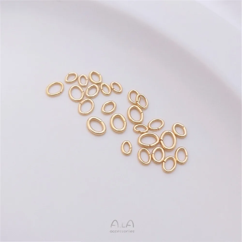Open loop 14K gold Oval Single loop bracelet necklace Finishing connection ring diy handmade jewelry accessories fawn creative jewelry storage rack ring necklace display rack key bracelet bracelet finishing rack storing cosmetics jewelry