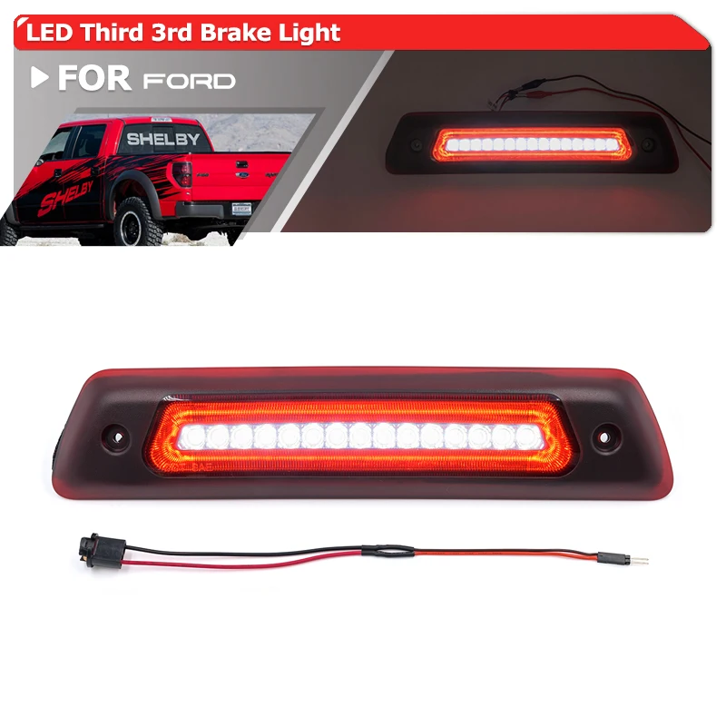 

1x подходит для Ford F-150 Raptor SVT 2010 2011 2012 2013 2014 Led High-крепление блестящий красный стоп светильник белый грузовой светильник