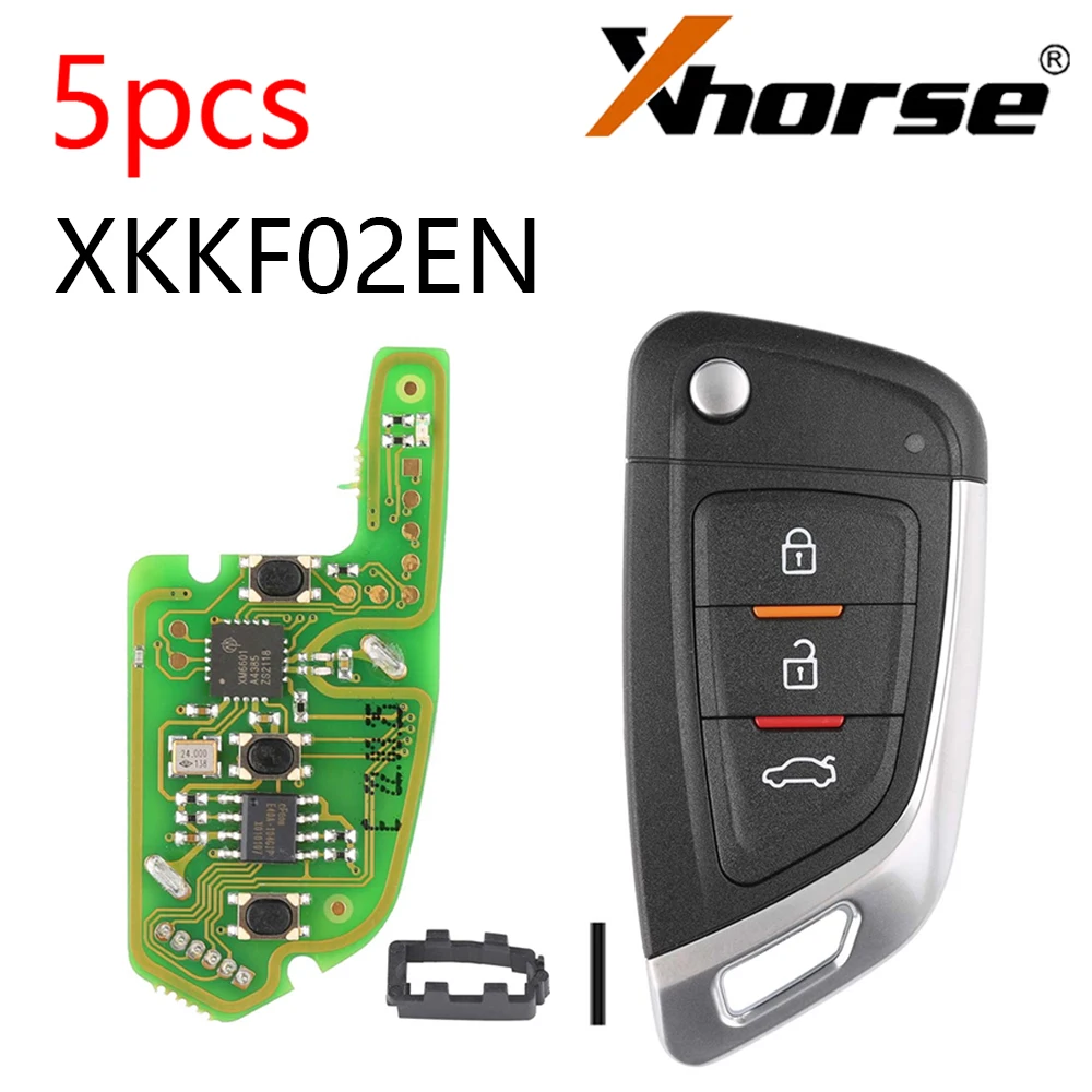 XHORSE XKKF02EN VVDI Universal Remote Car Key 3 Buttons Blade Shape Key for VVDI Mini Key Tool and VVDI2 5pcs/Lot