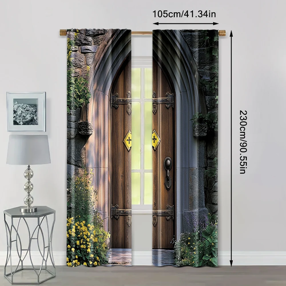 2pc,  Curtain Unique Castle Versatile Fabric,Without Electricity Birthday Party Applies to Multipurpose Event Decoration 4