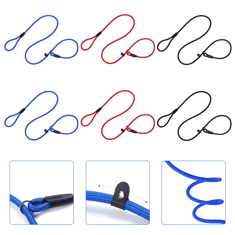 Outdoor Pet Dog Leash Slip Rope Lead Leash Nylon Slip Chains Collar