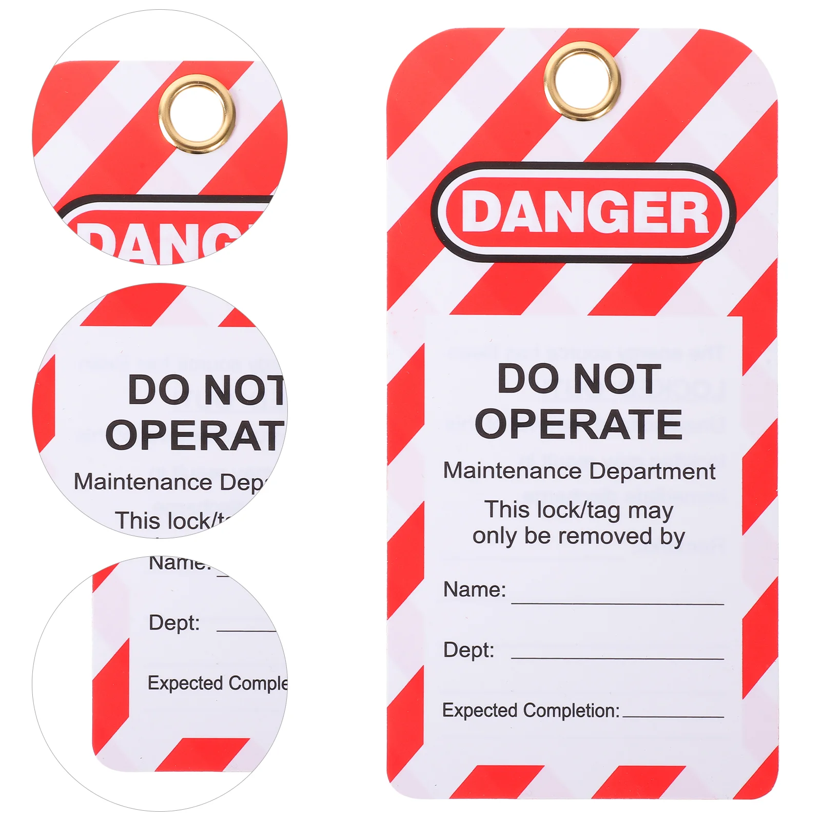 

10 Pcs Safety Warning Sign Tabs Factory Lockout Tags Do Not Operate Hanging Equipment Pvc Danger