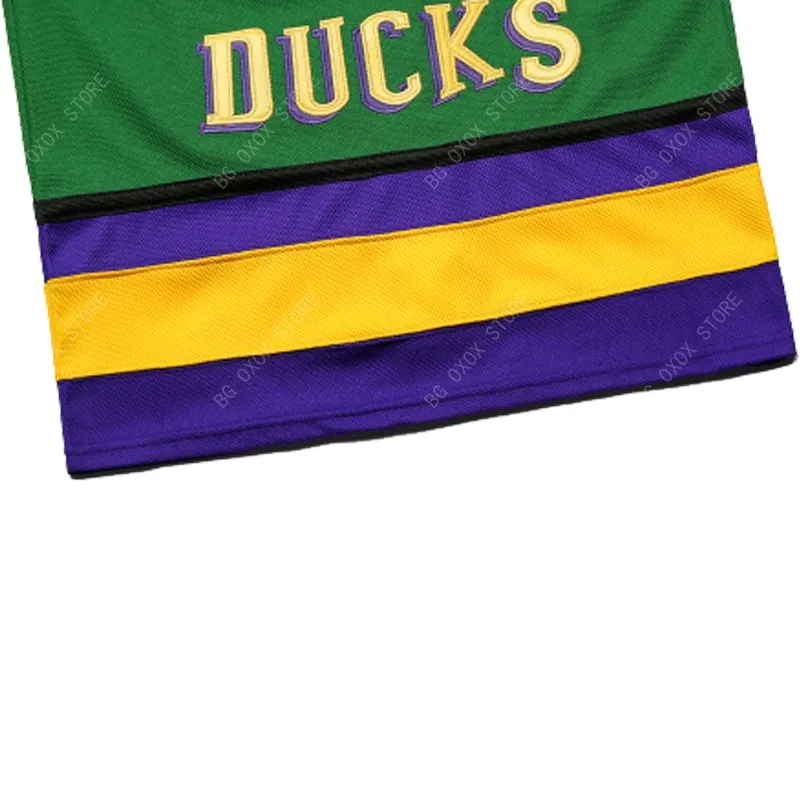 Ice Hockey Jersey Mighty Ducks 99 Banks 96 Conway 66 Bombay 33 Goldberg Outdoor Sportswear Jerseys Sewing Embroidery Green Black