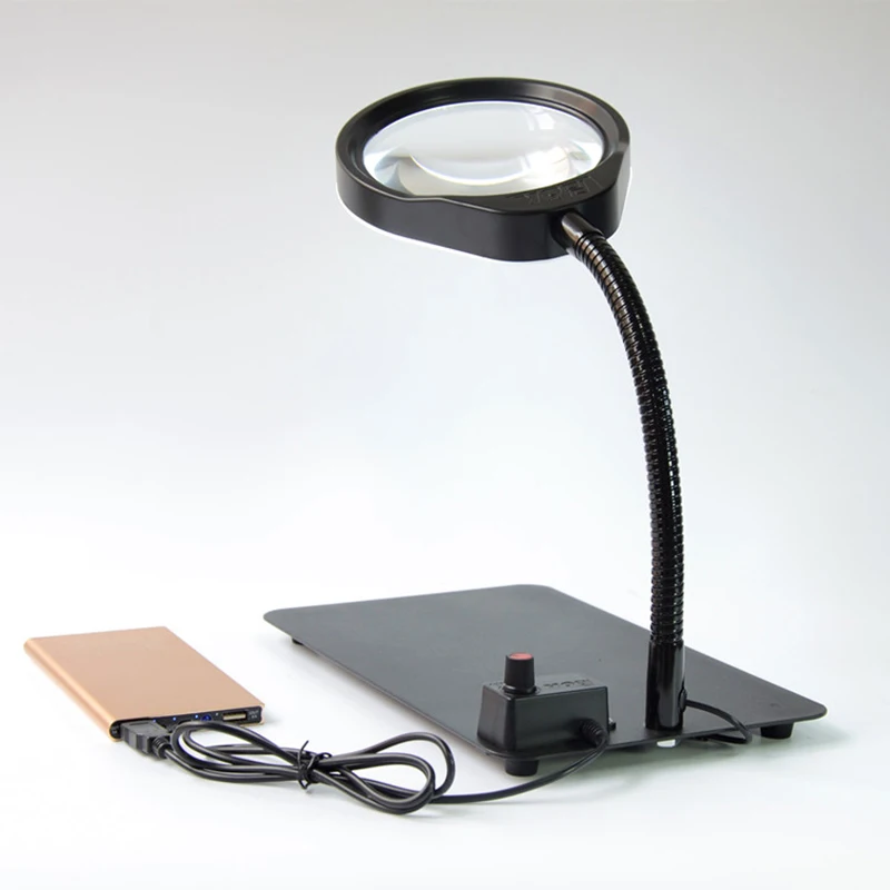 

PD-032C Magnifier With Desktop LED Lamp 8X Magnifying Glass For Electrics Metal And Plastic Inspection