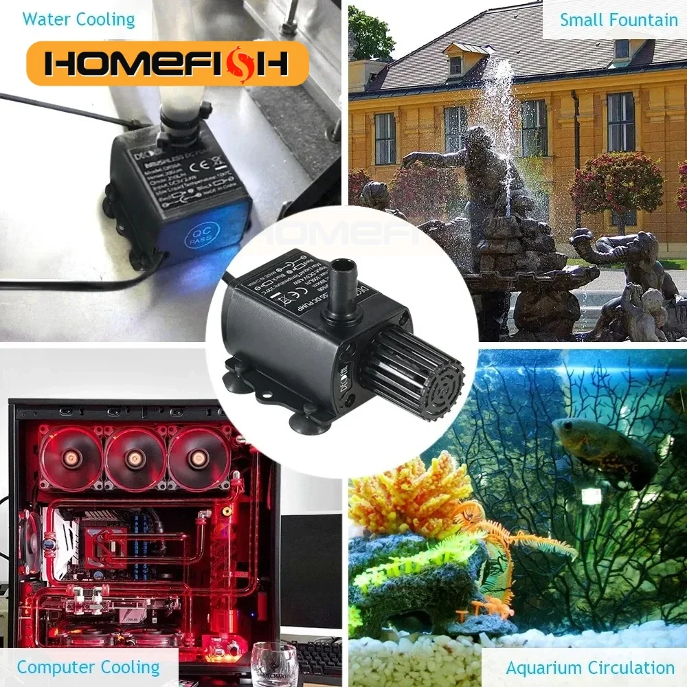 Water Pump Ultra-quiet Mini Brushless USB DC5V 4.8W 300L/H Lift 300cm