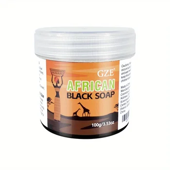 GZE African Black Soap 3-in-1 Face, Hair, and Body Cleanser - Deeply Cleanses and Moisturizes Skin and Hair, Natural Ingredients 6