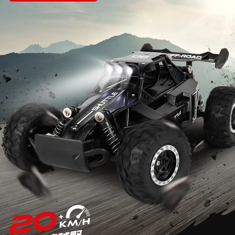 New RC Car 1:16 2WD with LED Light 2.4G 20KM/H High Speed Off-Road Climbing Remote Control Car Toy Gifts for Boys Girls Kids 3