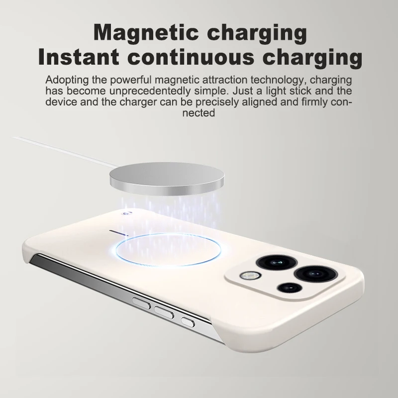 Sleek Matte Frameless Protective Phone Case with Ultra Magnetic Hard Cover