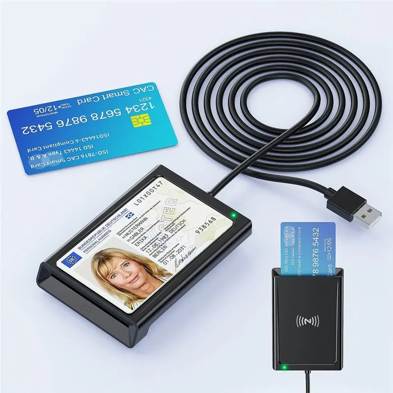 A25P 듀얼 인터페이스 2-In-1 접촉식+ NFC 스마트 카드 리더기 PC 연결형 스마트 카드 리더기/라이터 PCSC 표준