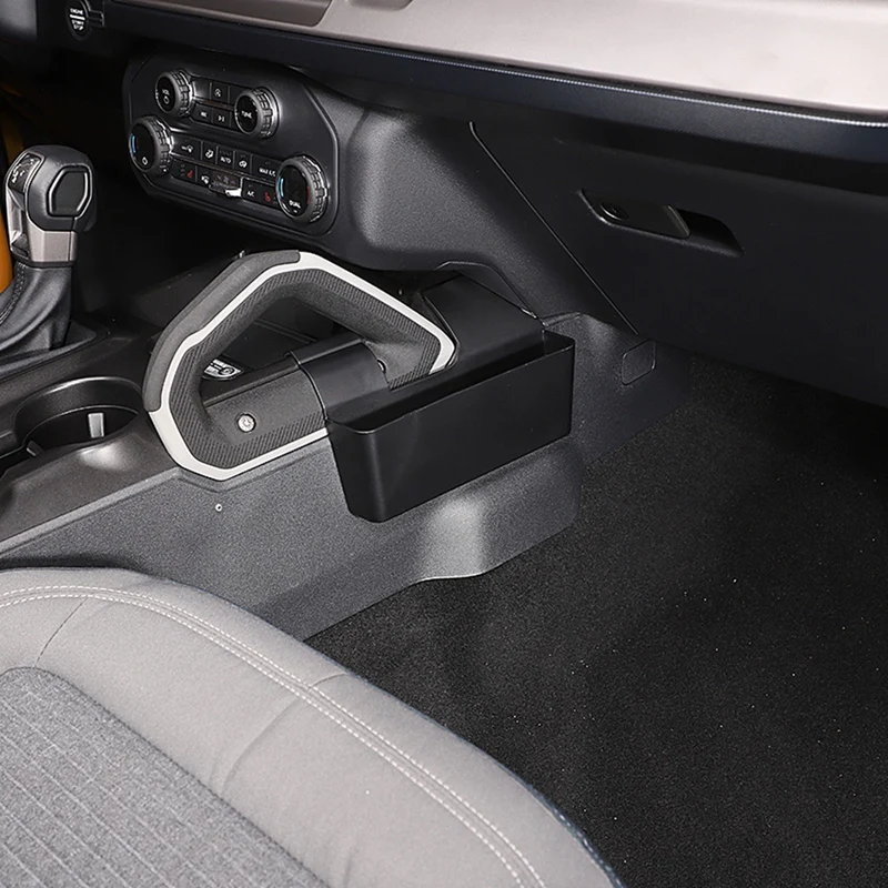 ABS preto Center Console Organizador Bandeja, direito engrenagem Shift Side armazenamento, Shifter Box, Ford Bronco 2021 2022