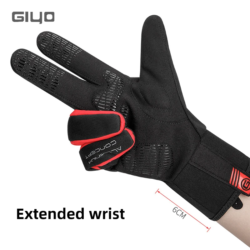 Giyo S-15 Winter Cycling Gloves Waterproof Thermal Touch Screen Gloves SBR Filling Shock Absorbing for Riding Skiing Climbing 2