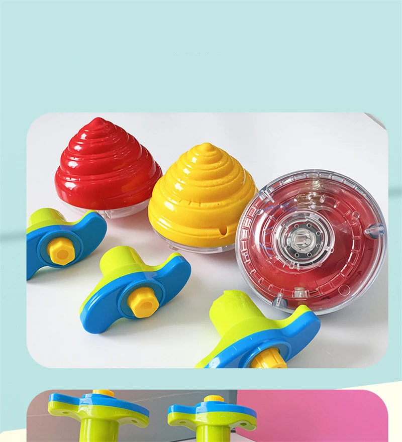 Simulation Conch Blinkende Kreisel Gyro Leuchten Spielzeug Kinder LED Musik Gyroskop Launcher Rotierenden Spaß Geburtstag Party Gefälligkeiten – Detail 6