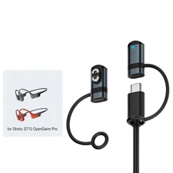 Bone Conduction Headphone Type - C Magnetic Charging Adapter with LED Indicator and Anti - Loss Features (4 Pin - Grey)