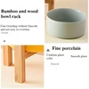 Big Dogs Bowl Thick Ceramic Pet Food Water Feeders Small Medium Large Dog Feeding Supplies Splash Proof with Wooden Stand Pet용품 3