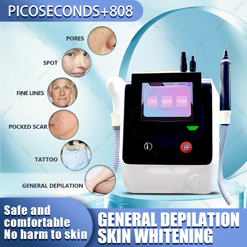 

808+PS Laser 2 in 1 Newest 2023 Diodes Multifunction IPL Depilatory Tattoo-roval 3 Wavelength 755nm 808nm 1064nm Depilatory