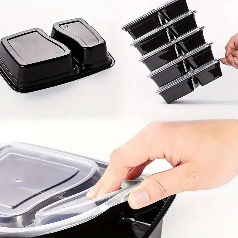 Description Picture 3 of item10PCS Disposable Meal Box with Lid Household Kitchen Restaurant Outdoor Picnic Fruits Takeout Plastic Food Storage Container