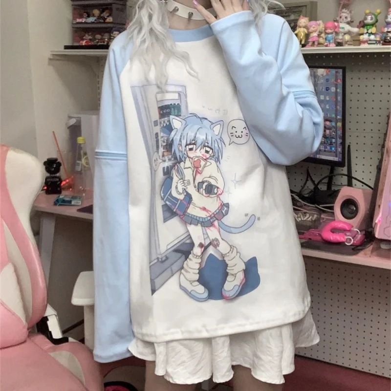 

COZOK/ Summer Y2k Detachable Sleeve T-shirt Women Kawaii Cat Print Grunge Tops Japanese Harajuku Dzirt E-girl Streetwear