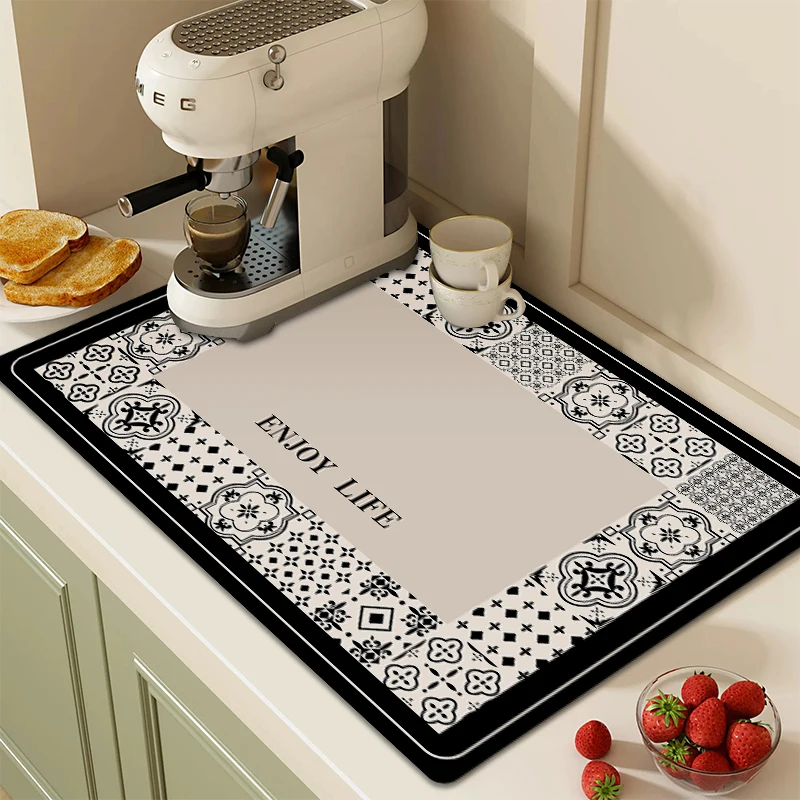 Drain Pad Kitchen Mat Dish Drainer Absorbent Sink Rug