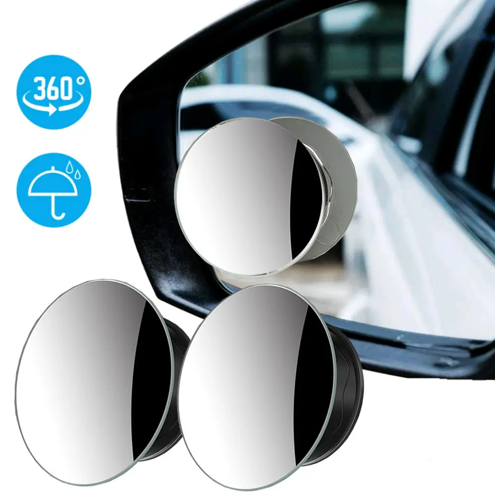 

360 Degree Blind Spot Mirror Rotating Suction Cup Auxiliary Small Round Mirror Car Wide Angle Auxiliary Rear View Convex Mirror