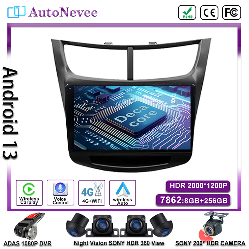 

Android Car Navigation DVD Screen NO 2DIN Carplay Stereo Multimedia Player For Chevrolet Sail Aveo 2015-2018 2019 GPS Autoradio