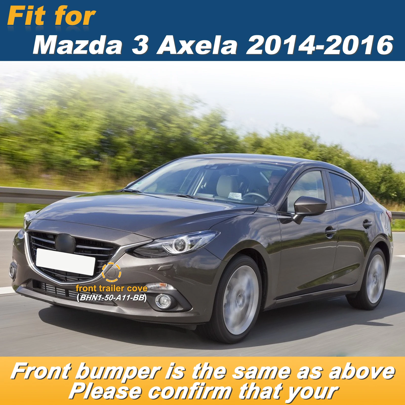 Front Bumper Tow Hook Cap Towing Eye Cover Mazda 3 Axela 2014-Left BHN1-50-A11-BB BHN150A11BB