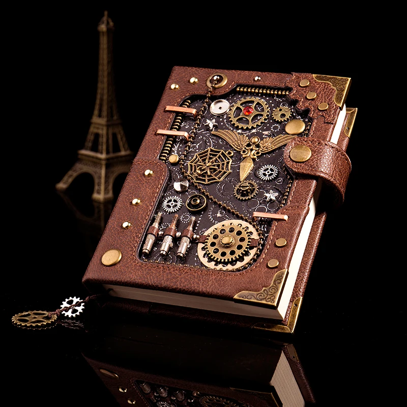 

European Retro Notebook Personality Creative Notebook Steampunk Hand Book Loose-leaf Retro Hand Book Notepad Leather Diary